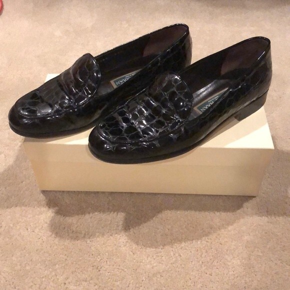 Cole Haan Bette Black Crocodile Loafer Women’s Size 8 1/2 B - Picture 1 of 5